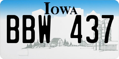 IA license plate BBW437
