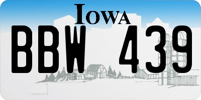 IA license plate BBW439