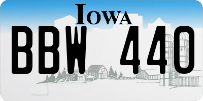 IA license plate BBW440