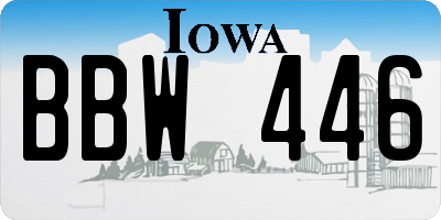 IA license plate BBW446