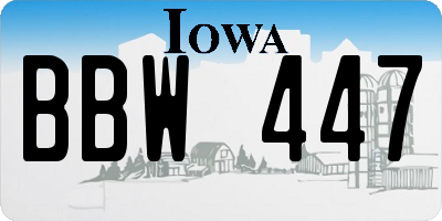 IA license plate BBW447