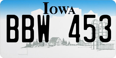 IA license plate BBW453