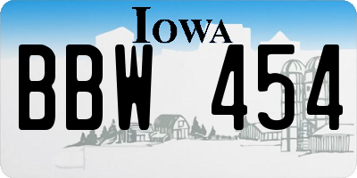 IA license plate BBW454