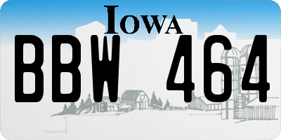 IA license plate BBW464