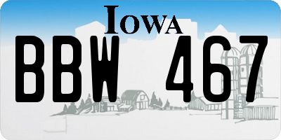 IA license plate BBW467
