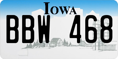 IA license plate BBW468