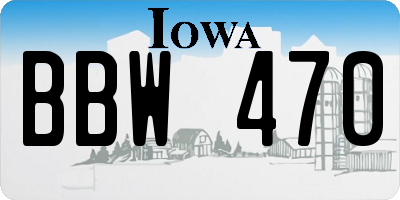 IA license plate BBW470