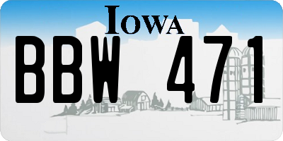 IA license plate BBW471