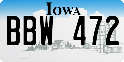 IA license plate BBW472