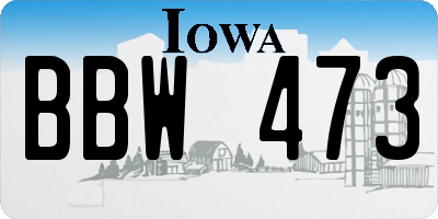IA license plate BBW473