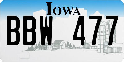 IA license plate BBW477