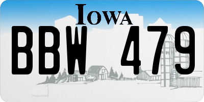 IA license plate BBW479