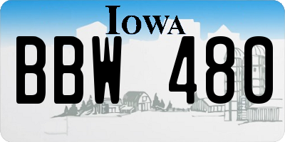 IA license plate BBW480