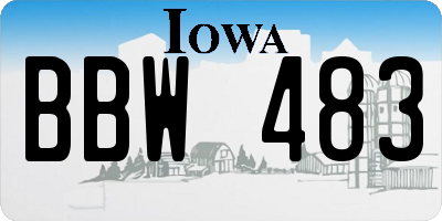 IA license plate BBW483
