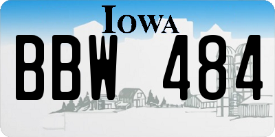 IA license plate BBW484