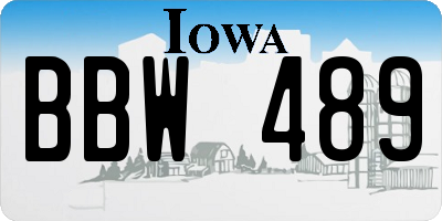 IA license plate BBW489