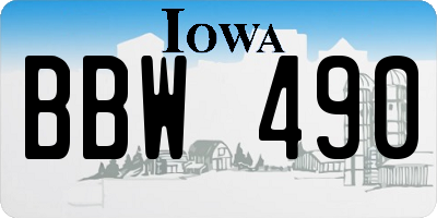 IA license plate BBW490