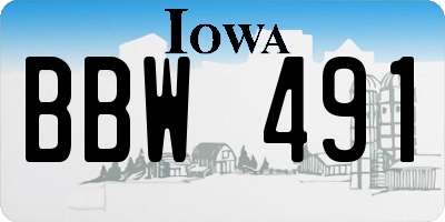 IA license plate BBW491