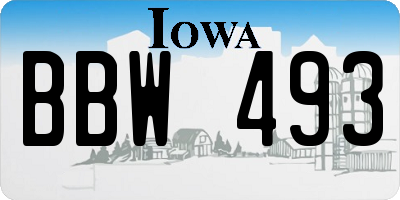 IA license plate BBW493