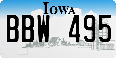 IA license plate BBW495