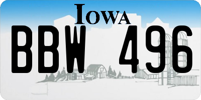 IA license plate BBW496