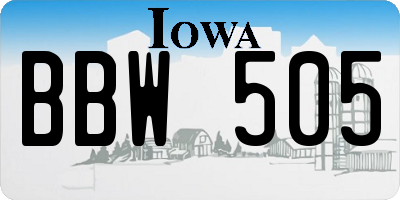 IA license plate BBW505