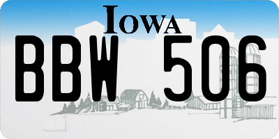 IA license plate BBW506