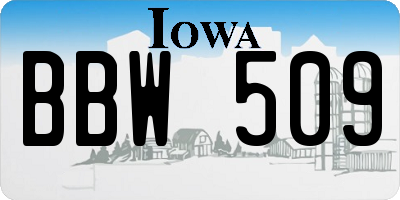 IA license plate BBW509