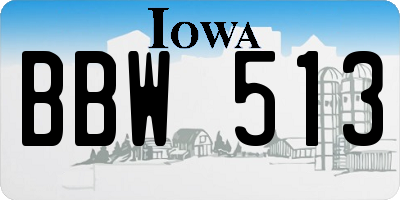 IA license plate BBW513