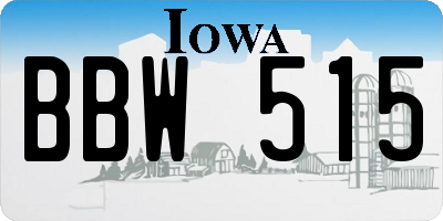 IA license plate BBW515