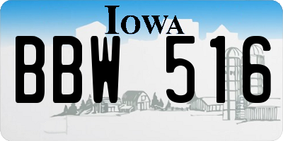 IA license plate BBW516
