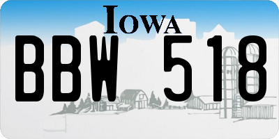 IA license plate BBW518