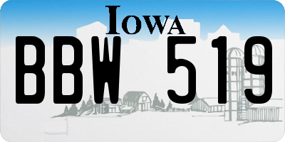 IA license plate BBW519