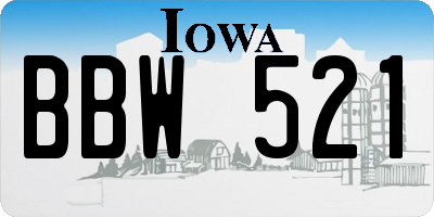 IA license plate BBW521