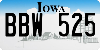 IA license plate BBW525