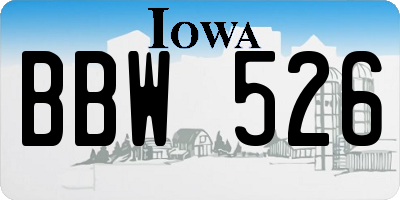 IA license plate BBW526