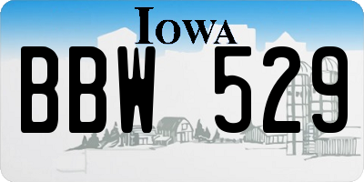IA license plate BBW529