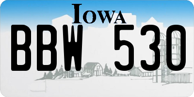 IA license plate BBW530
