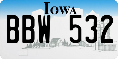 IA license plate BBW532
