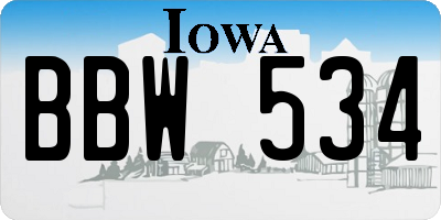 IA license plate BBW534