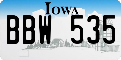 IA license plate BBW535
