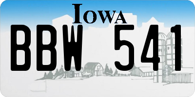 IA license plate BBW541