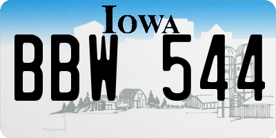 IA license plate BBW544