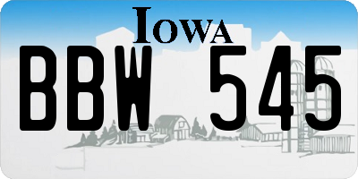 IA license plate BBW545