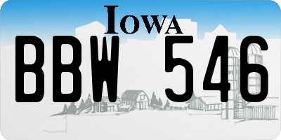 IA license plate BBW546