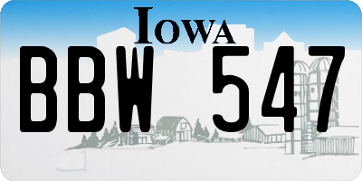 IA license plate BBW547