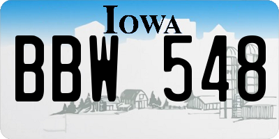 IA license plate BBW548
