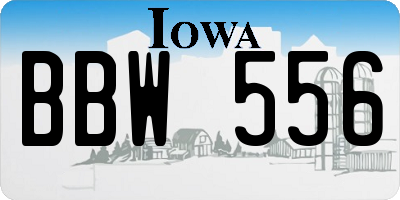 IA license plate BBW556