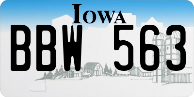 IA license plate BBW563