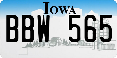 IA license plate BBW565